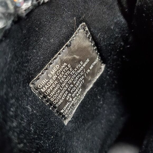 So Winter Boots Girls Size 5 Black So Knit Sequin Warm Pull On RN# 73277 - Picture 9 of 15